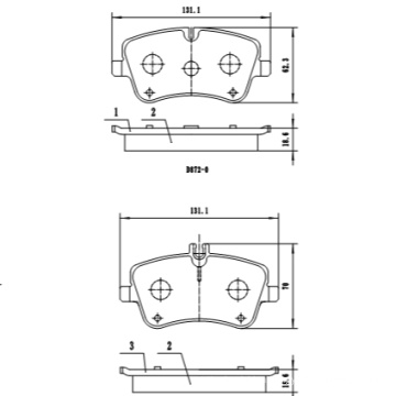 D872 front disc brake pads auto brake pads for Mercedes-Benz brakes pad for Mercedes-Benz